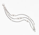 JAI Sterling Silver Hammered Bead Multi Box Chain Bracelet, 6-3/4"